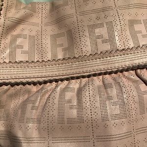 Vintage Fendi light pink perforated leather.
